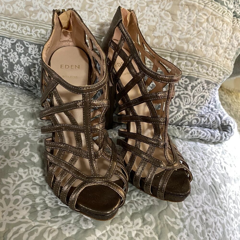 Women's Bronze Strappy Heels